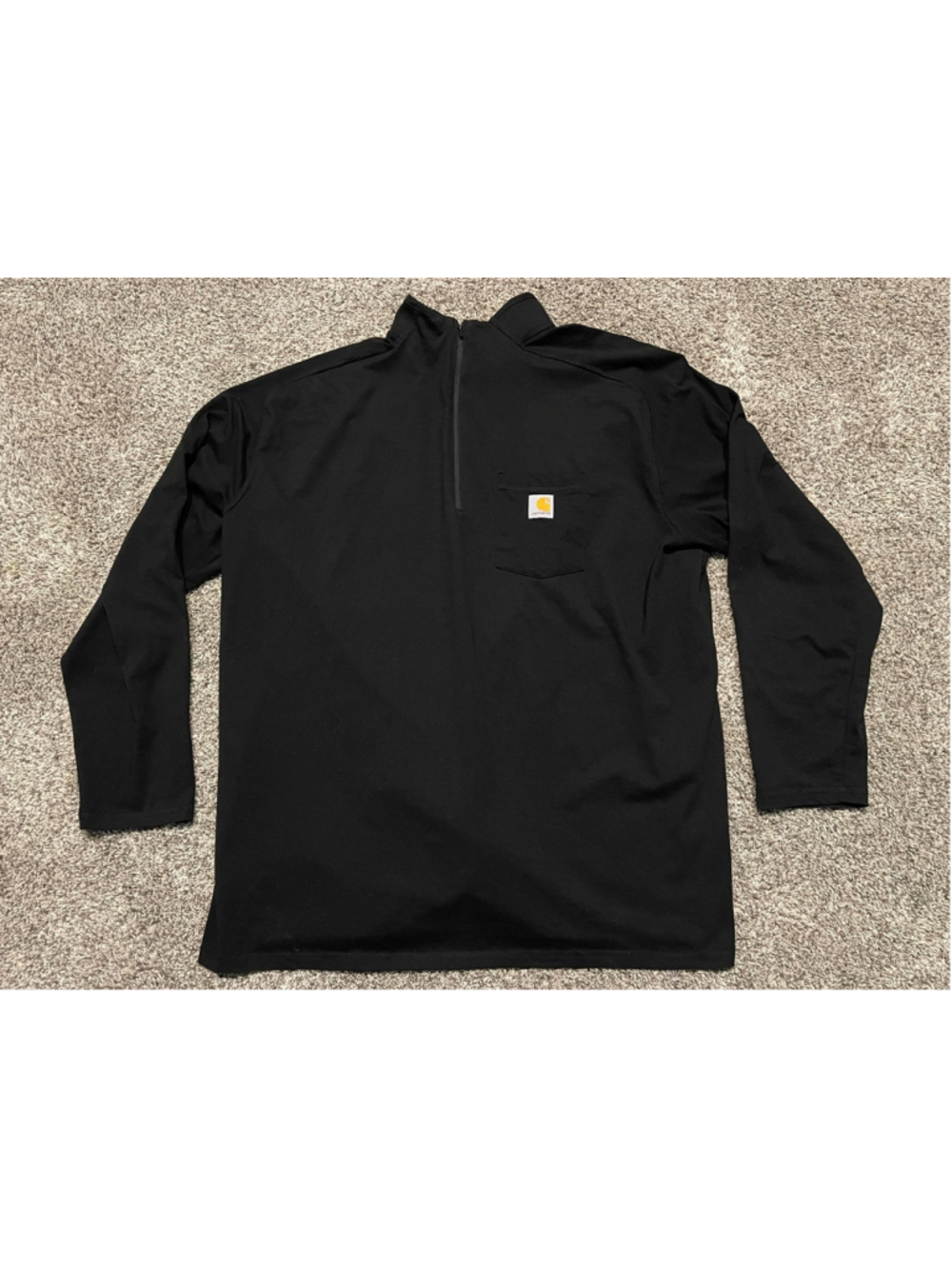 Carhartt Men’s Force Midweight Relaxed 1/4-Zip Tee, Size 3XL, Black, EUC